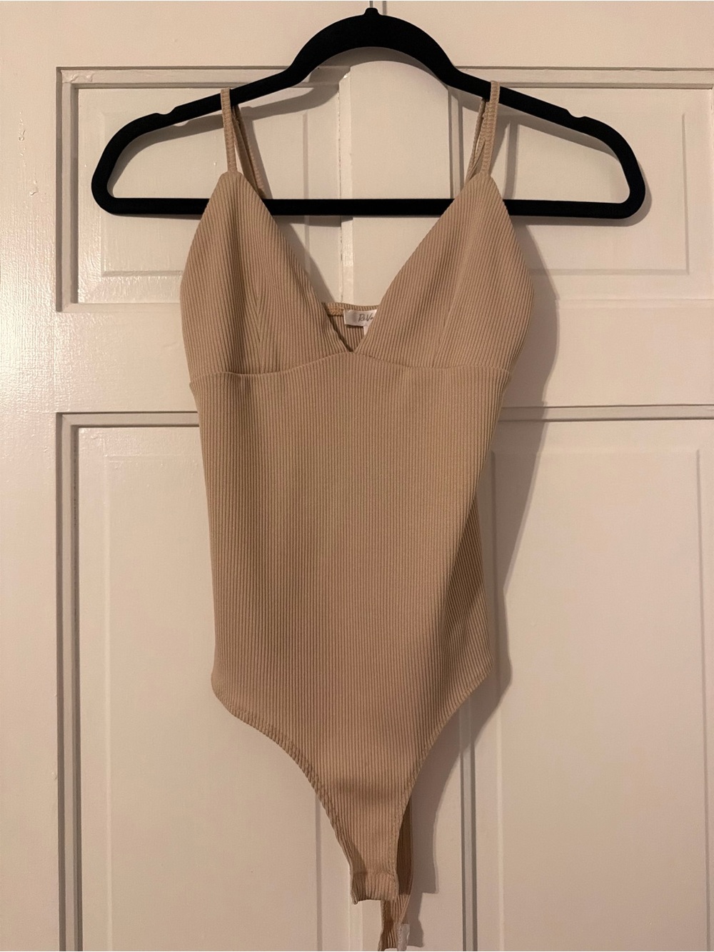 Revamped Beige Ribbed Kids One-Piece Bodysuit